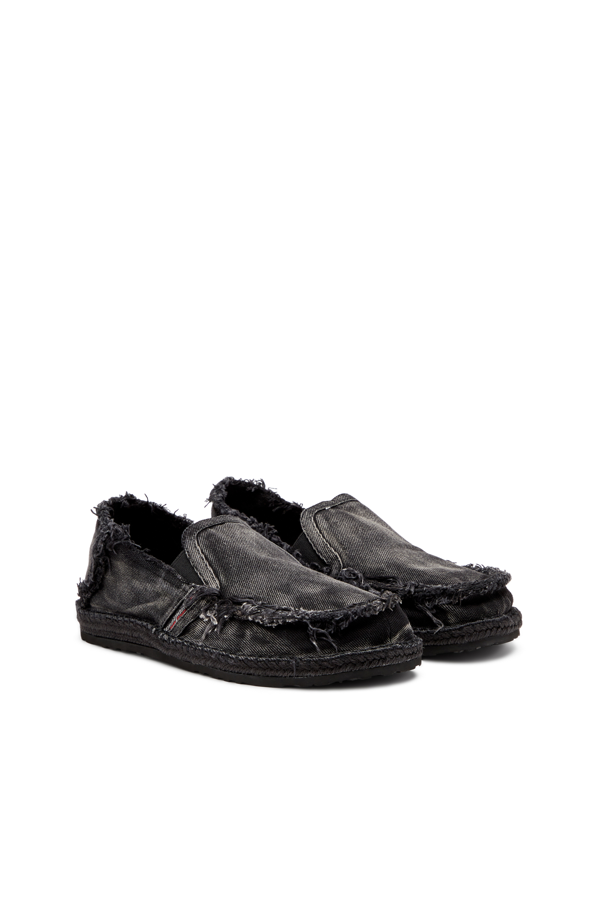 Diesel - D-LUKAS ESP, Man's D-Lukas-Espadrille loafers in distressed denim in Black - 3